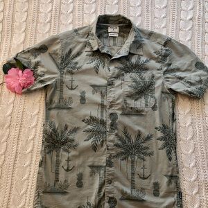 Hurley light green aloha shirt
